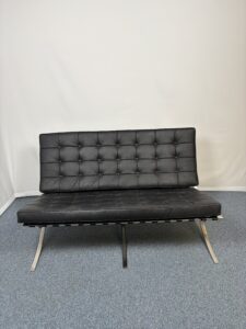 Canapé cuir métal style Barcelona noir