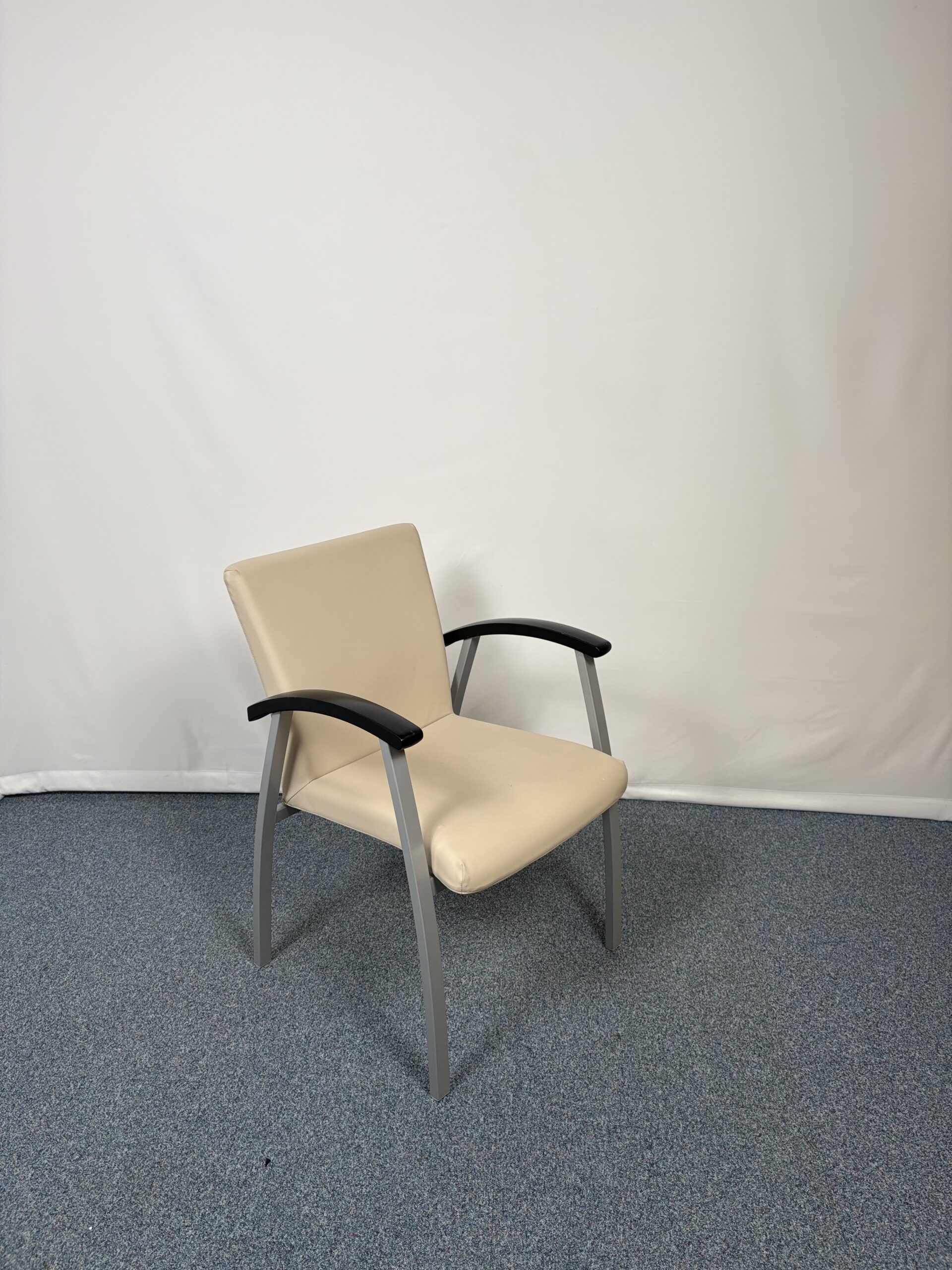 Siège visiteur en métal et cuir élégant