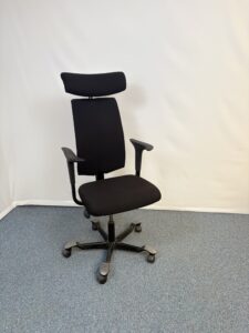 Fauteuil de direction design noir avec tetière