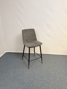 Tabouret plastique et tissu gris noir contemporain