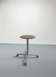 table de réunion ronde a roulette et réglable