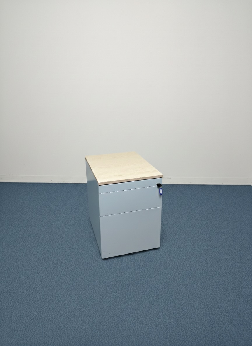 Caisson Haworth Bleu a 3 tirroirs