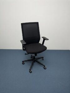 Fauteuil collaborateur noir en tissu